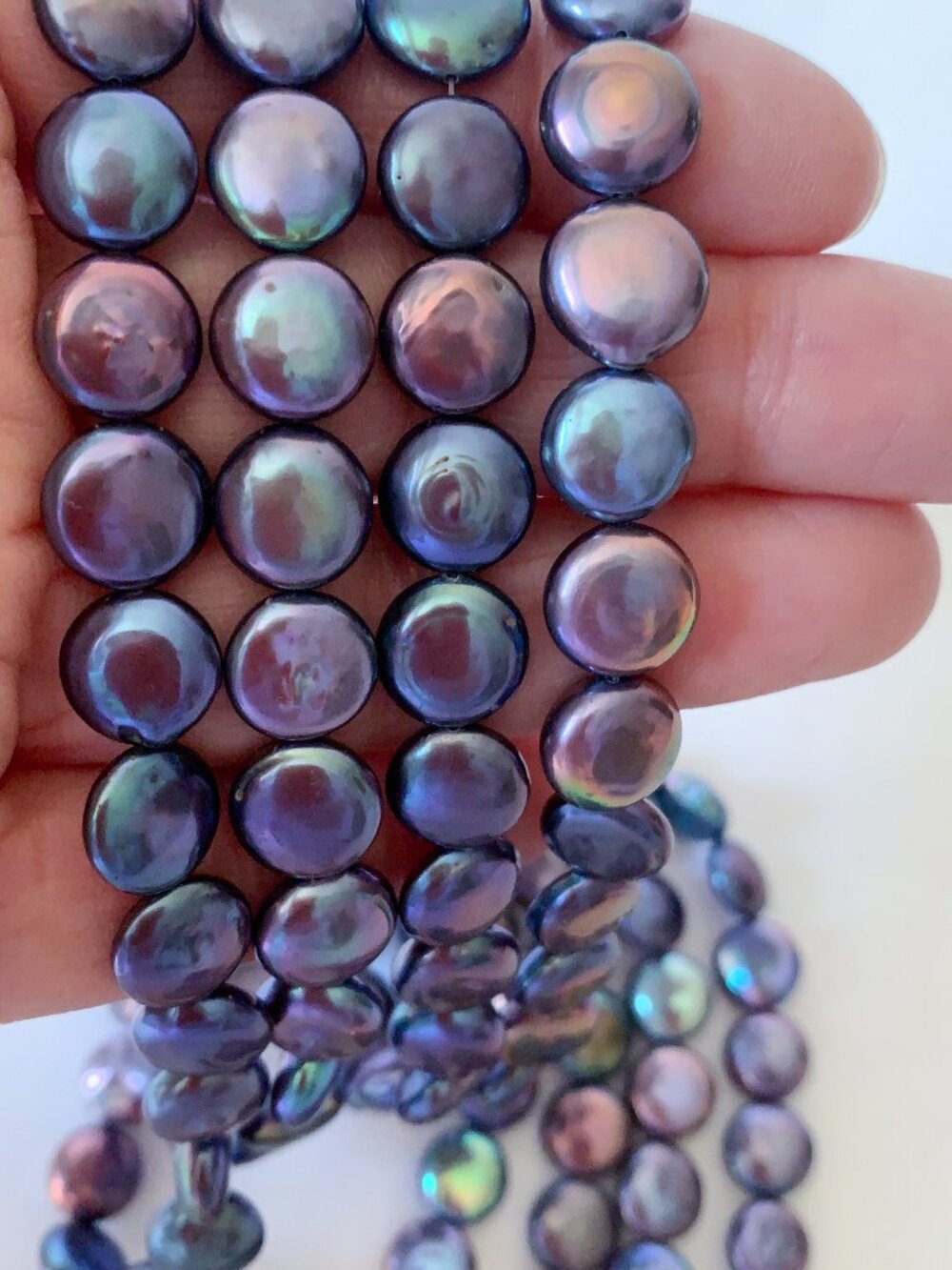 Freshwater Purple Coin Pearls | Lot of 4 Strands for DIY Jewelry